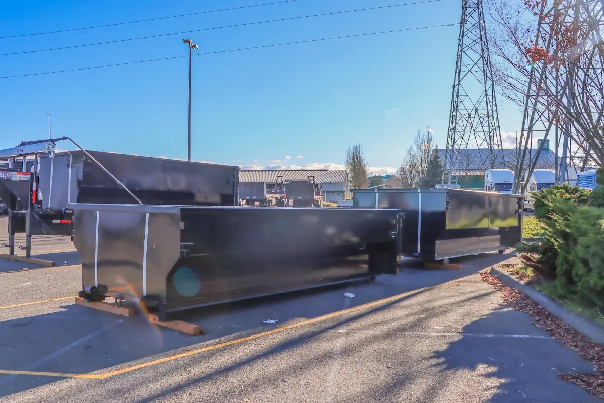 Roll-off dumpster ready for waste disposal at job site for Concrete Dumpster Rental in Ligonier